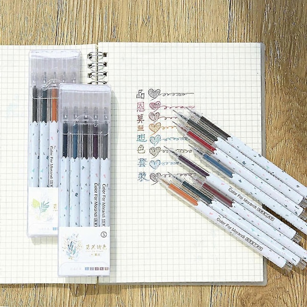 5-pack Morandi Retro 5-färgade permanenta markörgelpennor Graffitimålning Skrivning Scrapbooking Kontorsmaterial Konsttillbehör