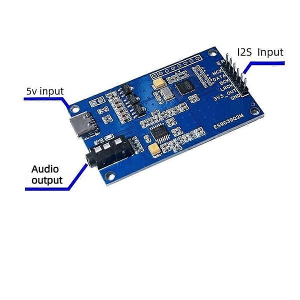 ES9039Q2M I2S Digital Audioindgang til DAC-afkodningskort 3,5 mm udgangslydmodul USB 5V