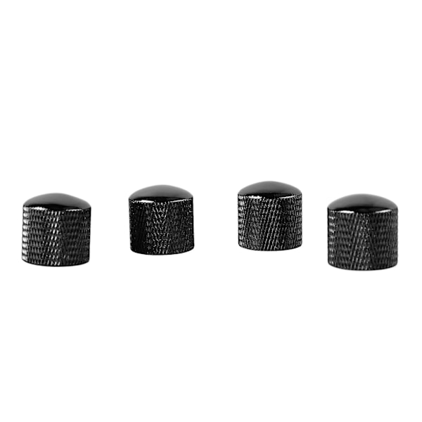4 st Gitarrknopp Metall Volym Ton Dome Kontrollknopp Musikinstrument Tillbehörsset GD102 Svart
