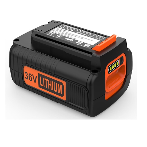 36V 2Ah batteri, kompatibelt med alle 36V BLACK+DECKER værktøjer, ingen memory-effekt, lav selvafladning, praktisk, kompakt og alsidig 2000mah
