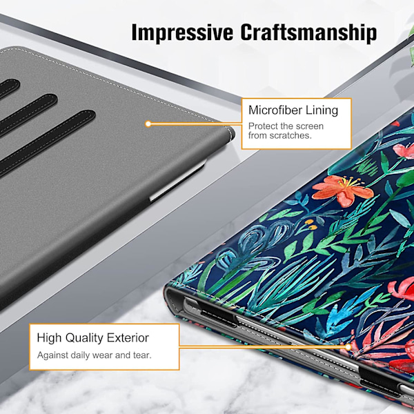 Wekity Cover til iPad 10.2 9. generation 2021 - [Hjørnebeskyttelse] Multi-vinkel Visningsstativ Cover med Lomme og Pen Holder
