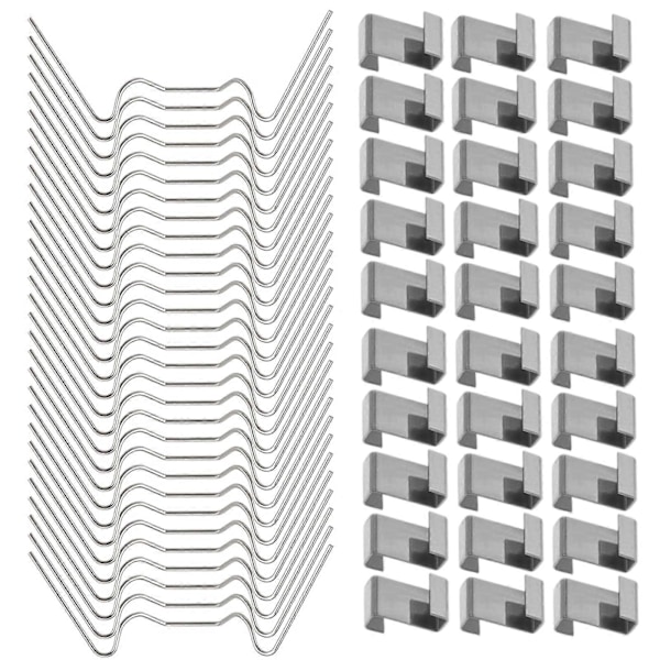 100 stk. drivhusklips for glass, rustfrie drivhusvindusklips glasspanel festeklips