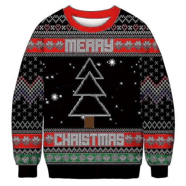 Unisex jultröja 3d digitalt print Holiday Party Crew Neck Sweatshirt Pullover BFT162 XXXXL