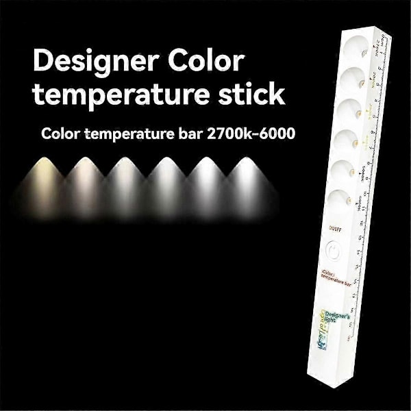 Passer for 6 moduser fargetemperatur lampestav oppladbar 2700K6000K fotograferingslys tryllestav lysmåler bevegelsessensor lysverktøy, A-FO SHAN RAN WA