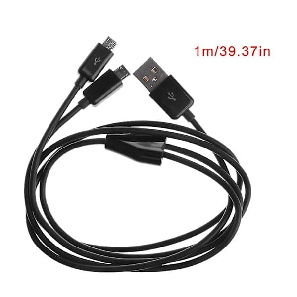 Bærbar USB 2.0 Type A Hann til Dobbel Micro USB Hann Splitter Y-Type Ladedata