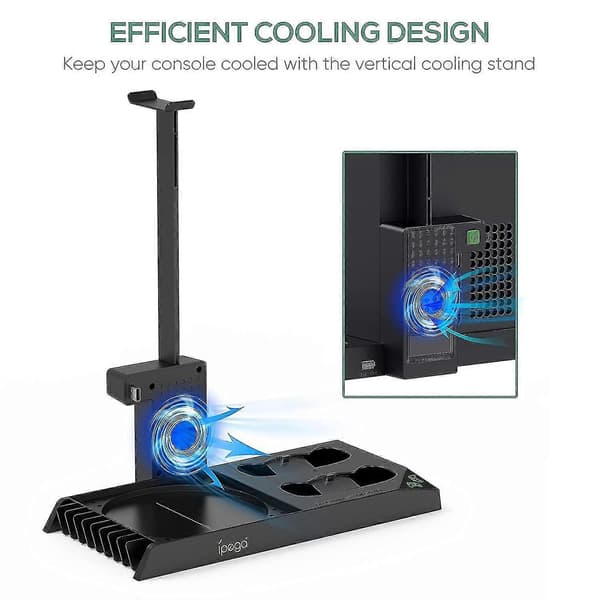 Stand til Xbox Series controller konsol opladnings- og kølestation vertikal