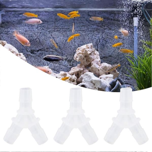 3-vägs Y-typ Mjuka Slangkopplingar för Akvarium Luftpump - 10-pack (8mm)