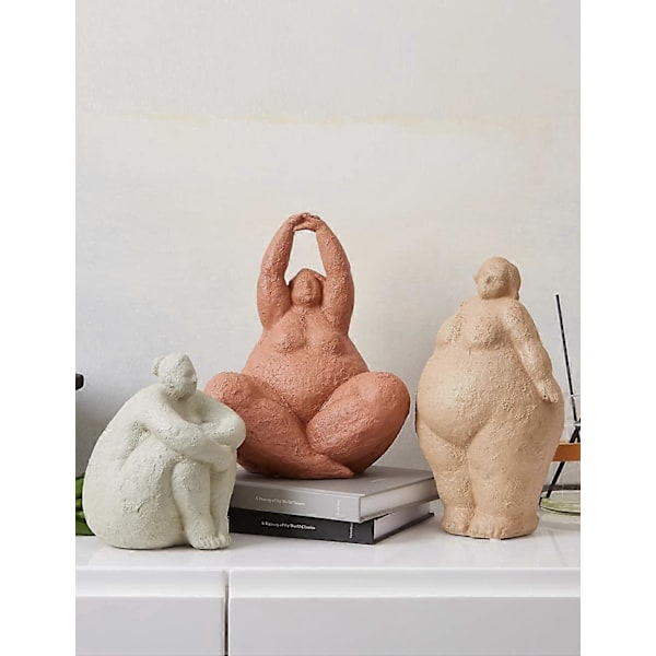 Damefigur Skulptur Kvinne Statue Yoga Gaver Polyresin Dekor Kunst 27 cm