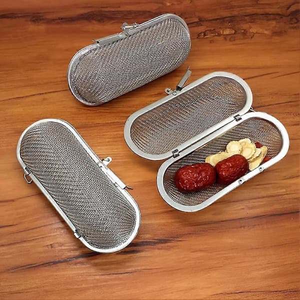 Tekule i rustfritt stål Krydderinfuser Te-sil Krydderdiffuser For Matlaging Oval Sølvfarge 1 stk