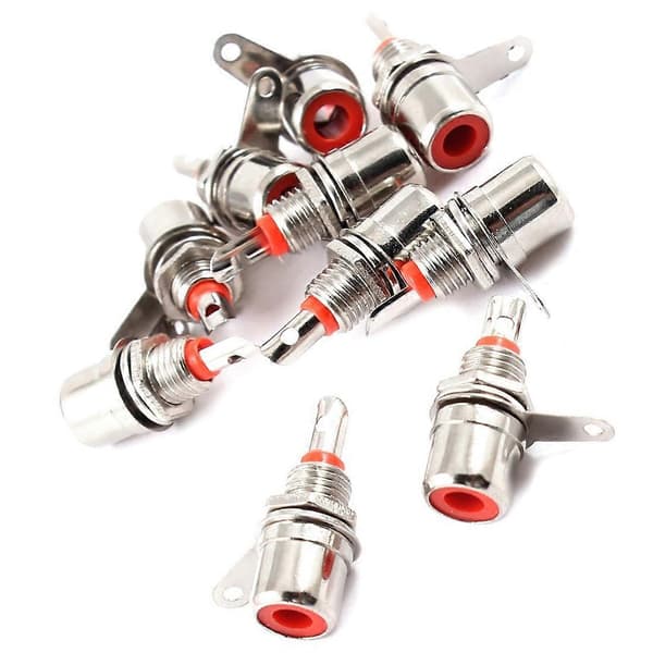 RCA Phono Chassis Panelmontering RCA Hun Connector Socket 10 stk