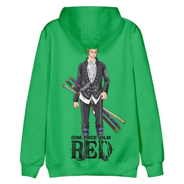 2023 Ny Anime One Piece Casual Huvtröja 3D digitalt tryck green 2XL