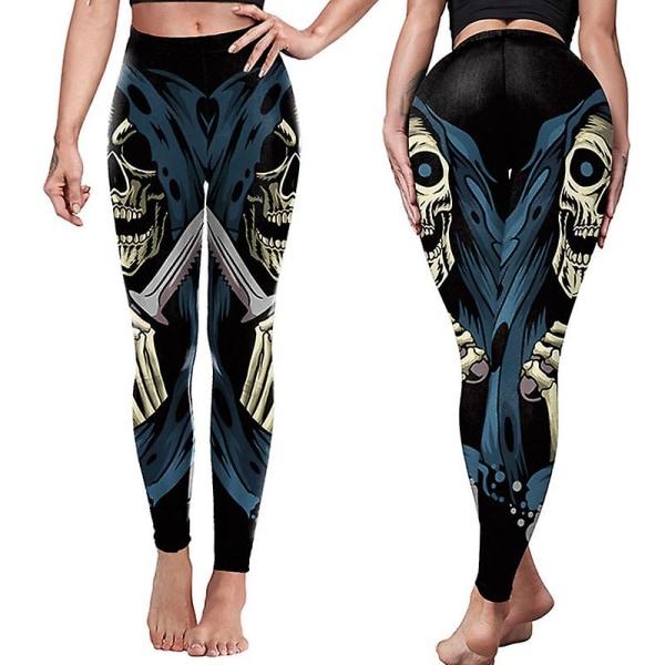 Träningsleggings för kvinnor Magkontroll Halloween yogabyxor Hög midja med printed leggings för kvinnor style 8 XL