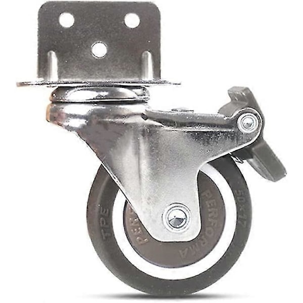 Svingbare hjul, 4 stk Gummi Svingbare hjul, Hjul Trolley Møbelhjul, Pu Heavy Duty Dobbelt Leje Hjul, Til Kaffebord, Skab, Arbejdsbænk