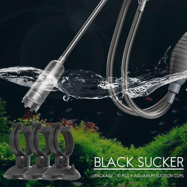 10 stk Sorte Sugkopper Holder 20mm Dia Rør Luftledning til Akvarium