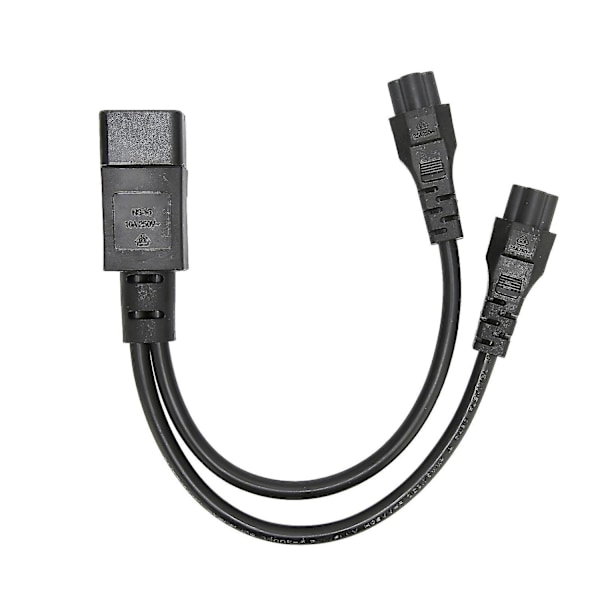 Jakokaapeli Iec320 C14 uros - kaksois Iec320 C5 naaras, virtajohto kannettavan tietokoneen virtalähteelle
