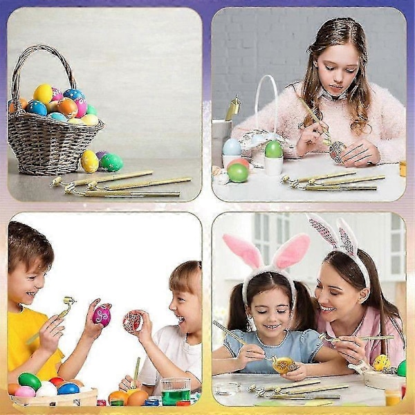 Sett med 3 Pysanka Sett Varm Voks Tegne Penner for Dekorativ Kunst for Påskeegg Pysanky Utstyr