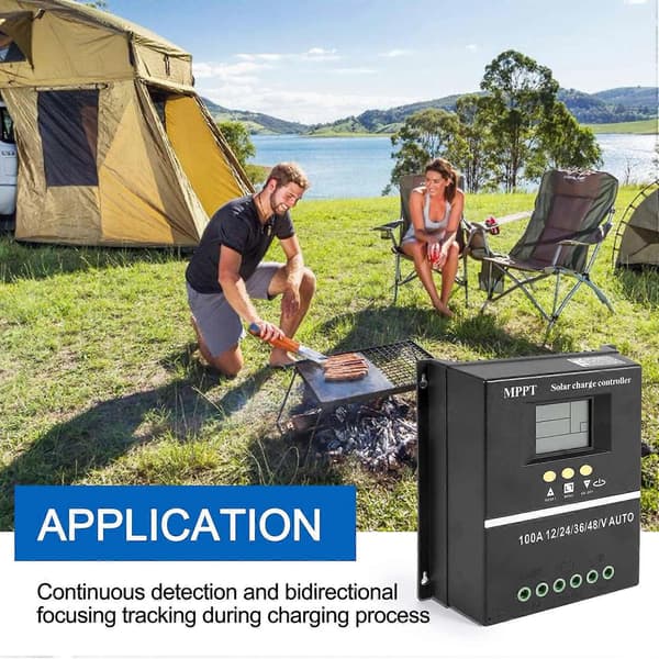 PWM 12V 24V 36V 48V AUTO Solcellepanel Ladekontroller Solcelle PV Batterilader med LCD MPPT Solar