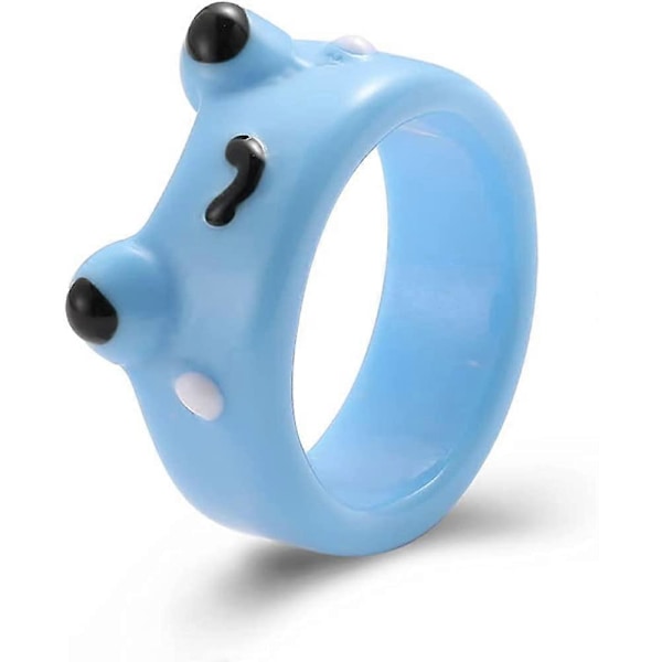 5-6 st Y2k Akryl Groda Fingerringar Set Harts Färgglada Anka Djur för Kvinnor Flickor Tonåringar Vänskap Söt Rolig Tecknad Tjock Party Geometriska Smycken