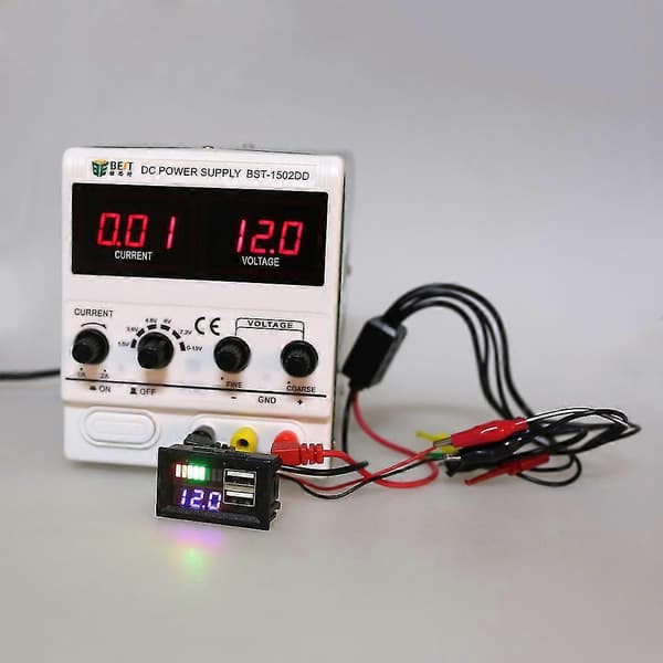 Digital Voltmeter Dubbel Display Amperemeter Mätare Detektor LCD Elektriskt Instrument