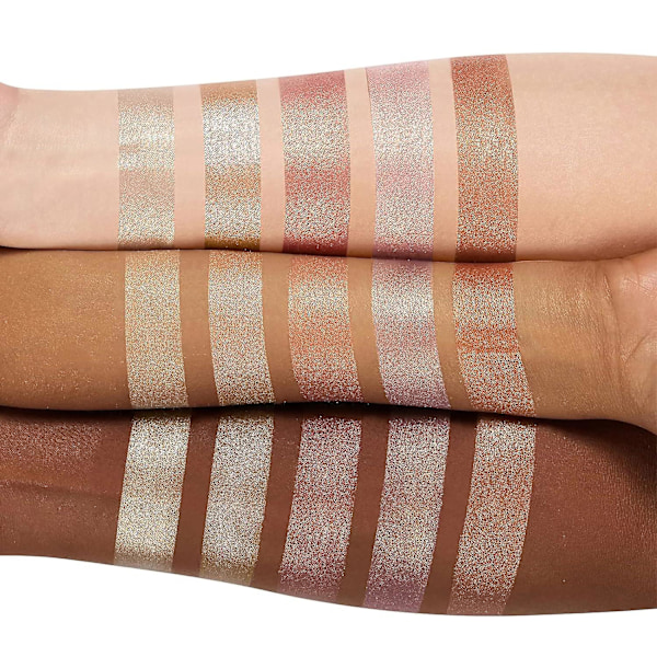 Highlighter Pudder Palette, Sminkepalett Ansikts Bronzers Illuminator Palette Highlighter Bakt Vanntett Langvarig