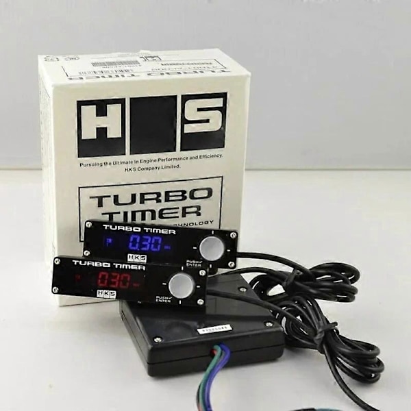 Type 0 Racerbil Turbo Timer Hvid/Rød/Blå Digital LED Display 41001-AK009 med LOGO