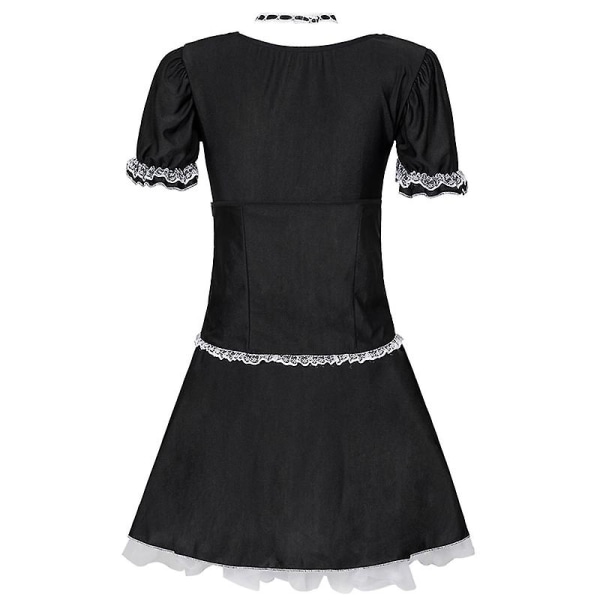 Lady French Maid Kostym Anime Söt Gördel Klubbkläder Erotiska rollspel Cosplay Fancy Party Dress Carnival Halloween S