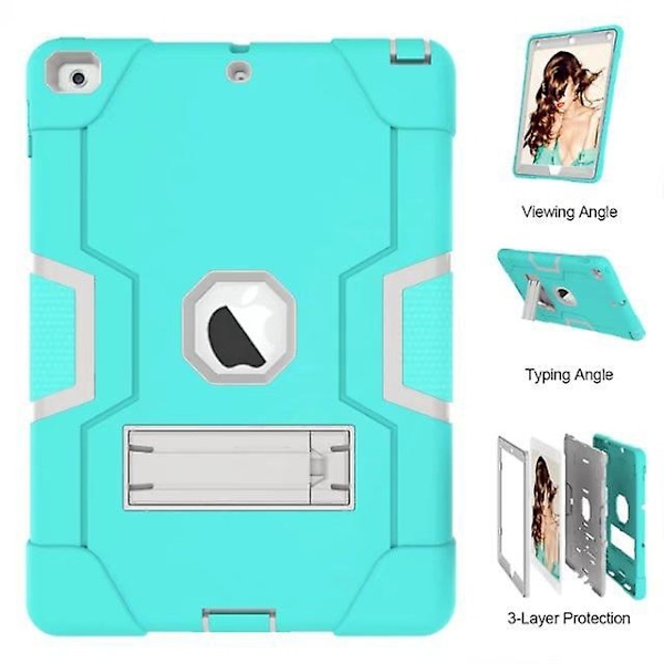 Wekity Cover til 2018/2017 iPad 9.7, Slankt, robust og stødabsorberende cover med indbygget stativ