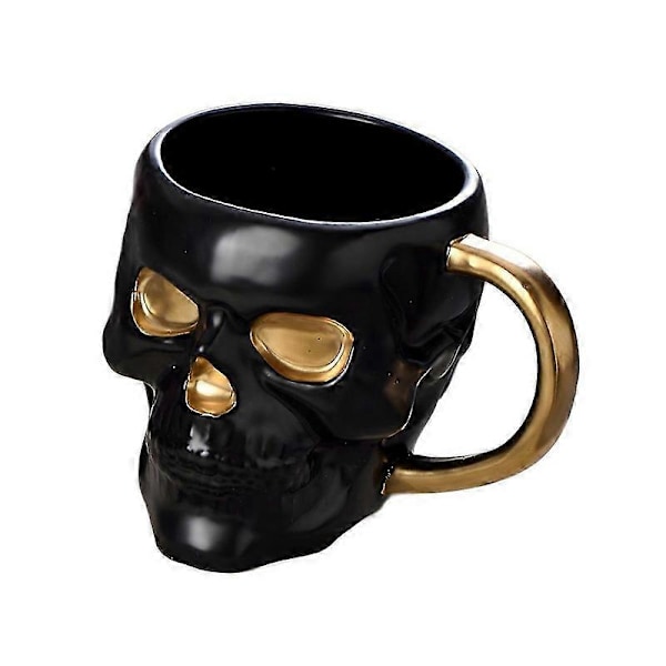 Halloween Dödskallemugg med Handtag Locklös Keramisk Mugg Rolig Vatten Öl Mjölk Mugg Mocka Mugg Kreativ Modellering Mugg, 600ml D