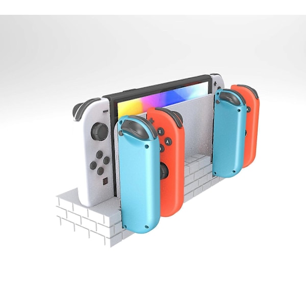 Brun Bryter/bryter Oled Base Joycon Håndtak Ladebrakett Håndtak Ladestasjon Med 8 Spillkortspor