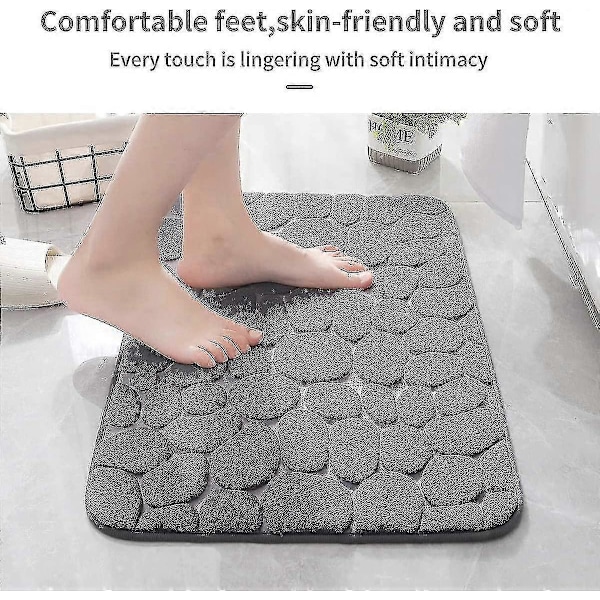 Badrumsmatta i Memory Foam, Badrumsmatta med Stenmönster, Superabsorberande Badrumsmatta, Badrumsmatta - B