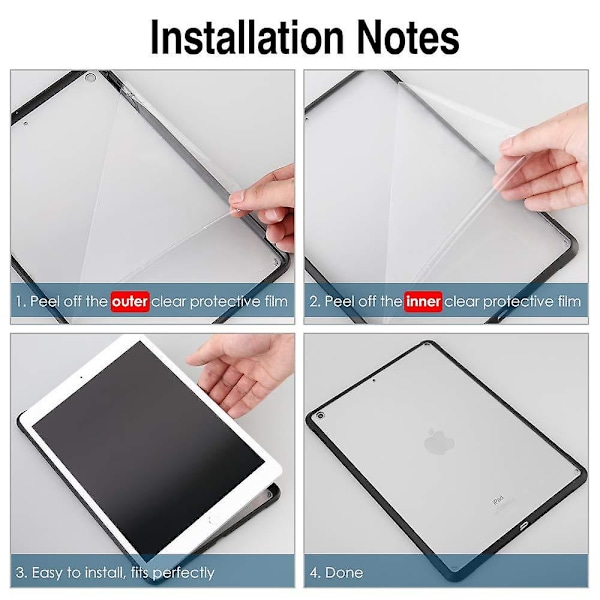 Etui til iPad mini5, Klar Slim Beskyttelsescover, Understøtter Pencil Opladning - Sort