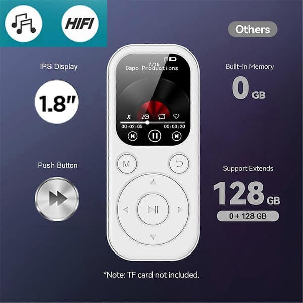 Ny MP3 Bluetooth-spiller med utvidbart minnekort A