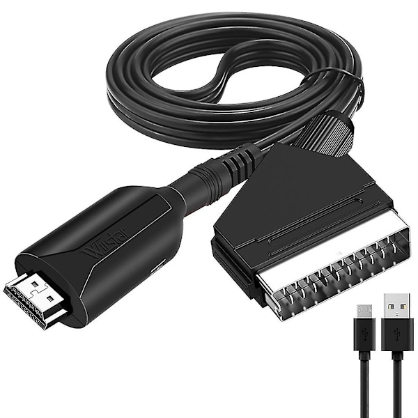 -Kompatibel Til SCART Adapter Video Audio Konverter for PAL/NTSC HD TV DVD Boks Signal Konverter Acc