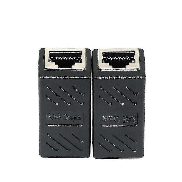 Liitinkaapeli Ethernet Suojattu Modulaarinen Adapteri 2x Rj45 Naarasliitin Dsl Lan Musta