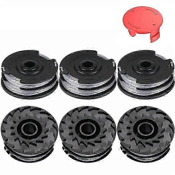 1 Sett Kompatibel For BOSCH 6STK Gressklipper Trimmerspoler 9 + 1 Beskyttelseshette 1600A00X61, 1600A00DU0, F016L724381