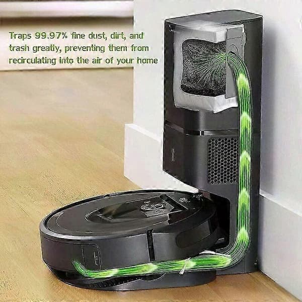 10-pak Roomba i7 udskiftningsposer, kompatibel med iRobot Roomba i7/i7+/i7 Plus, E5, E6 støvsugertilbehørssæt
