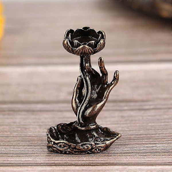 1 st Vintage Buddha Hand Lotus Rökelsebrännare heminredning Backflow Rökelsehållare prydnader för hem rum tebord Dekoration