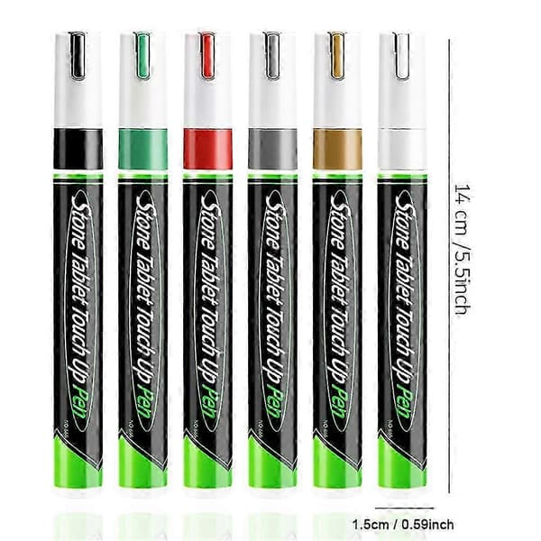 Stenplade Touch Up Pen Vandtæt All Weather Protection Præcision Fin Spids Multi Farve White