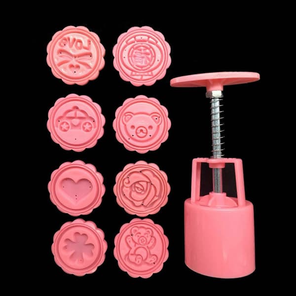 Mungbønnekageforme 3D Mooncake-forme Nem at bruge Plastmateriale Mooncake-forme Køkken DIY Bageudstyr 50g blossom