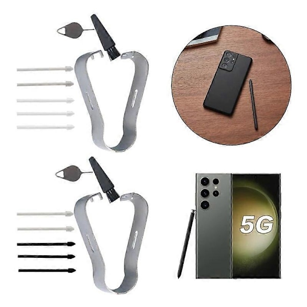 ABCD Touch - S-Pen-Spidser til S23 S23 Ultra 5G Stylus Pen Nibs - Sort & Grå/Hvid & Grå