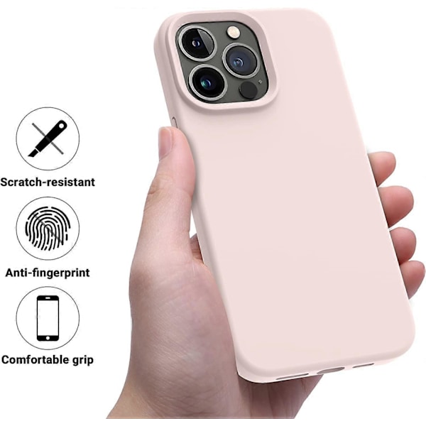 Designet til iPhone 14 Pro Cover, Silikone Stødsikkert Slankt Tyndt Telefon Cover til iPhone 14 Pro 6.1 tommer (Kridt Pink)