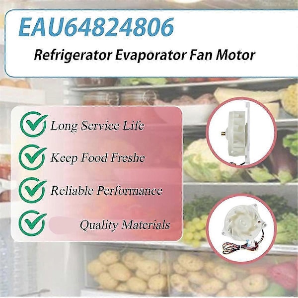 EAU64824806 Jääkaapin Höyrystimen Tuuletinmoottori LG Jääkaappiin 12V 1A DC Tuuletinmoottori, Korvaa Z40E:n