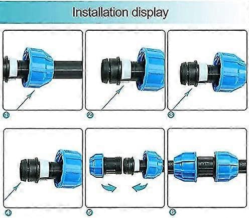 2 stk. PE Plastik lige Connector 32mm til 32mm Vandrørsadapter lige Fitting