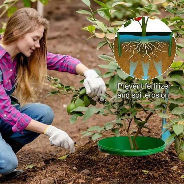 5-pack planteringsringar, runda växtstödringar trädgårdsskydd och kant, djupvattning för grönsaker Green