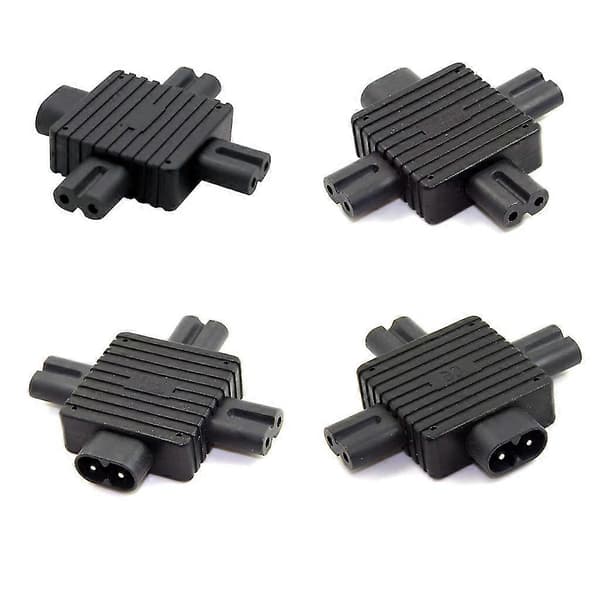 Strømforsyningskonverter Adapter IEC320-C8 Hanstik til Triple C7 Hunfatning