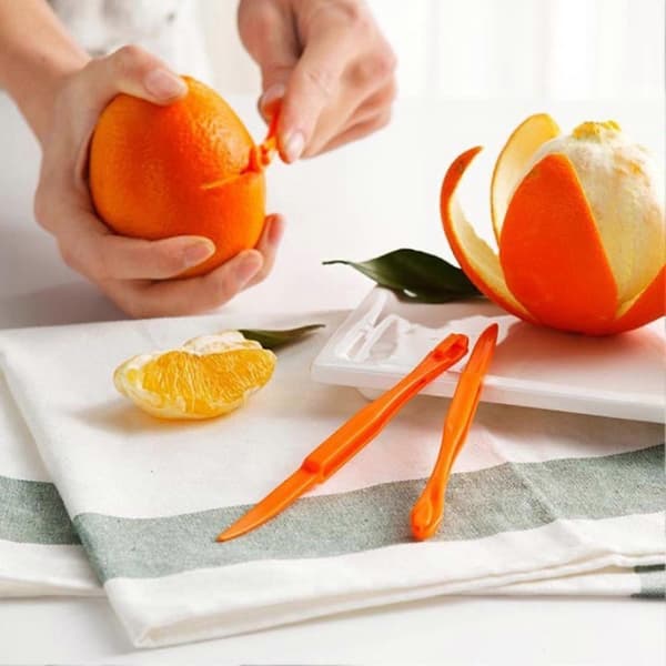 4-pack handhållna apelsinskalare för problemfri citrusskärning Green