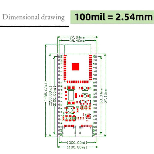 ESP32-S3 Utvecklingskort Kit Wifi BT Modul ESP32-S3-N16R8-Lödd