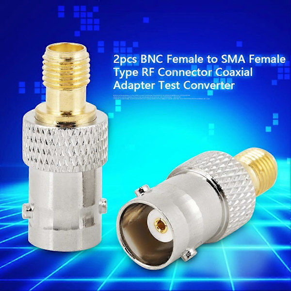 BNC Hona till SMA Hona RF Koaxial Adapter Kontakt 2st Testomvandlare
