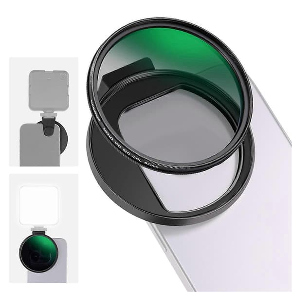 Mobiltelefon Linse Adapter Ring FL-27 67mm CPL Filter Linse Klips