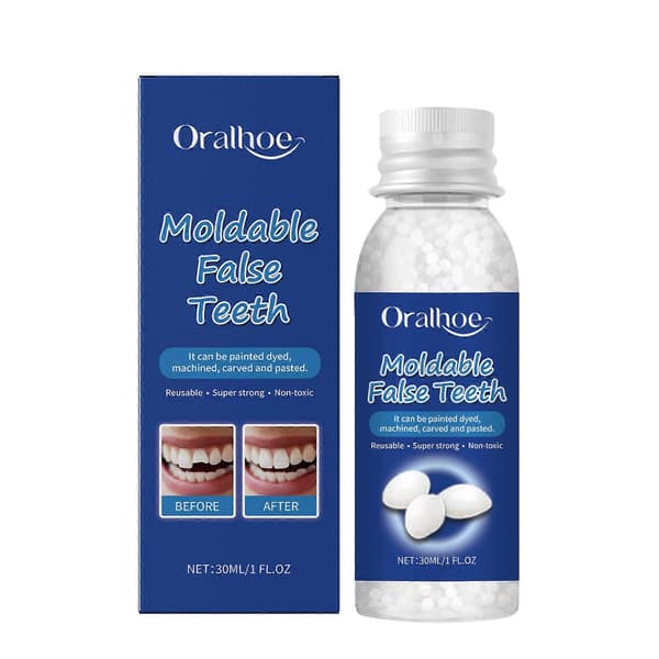 Tandreparationspärlor Kit, 30 ml formbara termiska passningspärlor, tillfälligt tandersättningskit för återställning av saknade trasiga tänder 2pcs